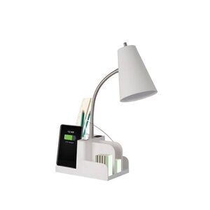 Organizer Task Lamp Charging Station College Dorm White - Room Essentials